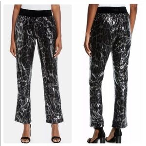 RtA Ash Metallic Sequin Leopard Track Pants M